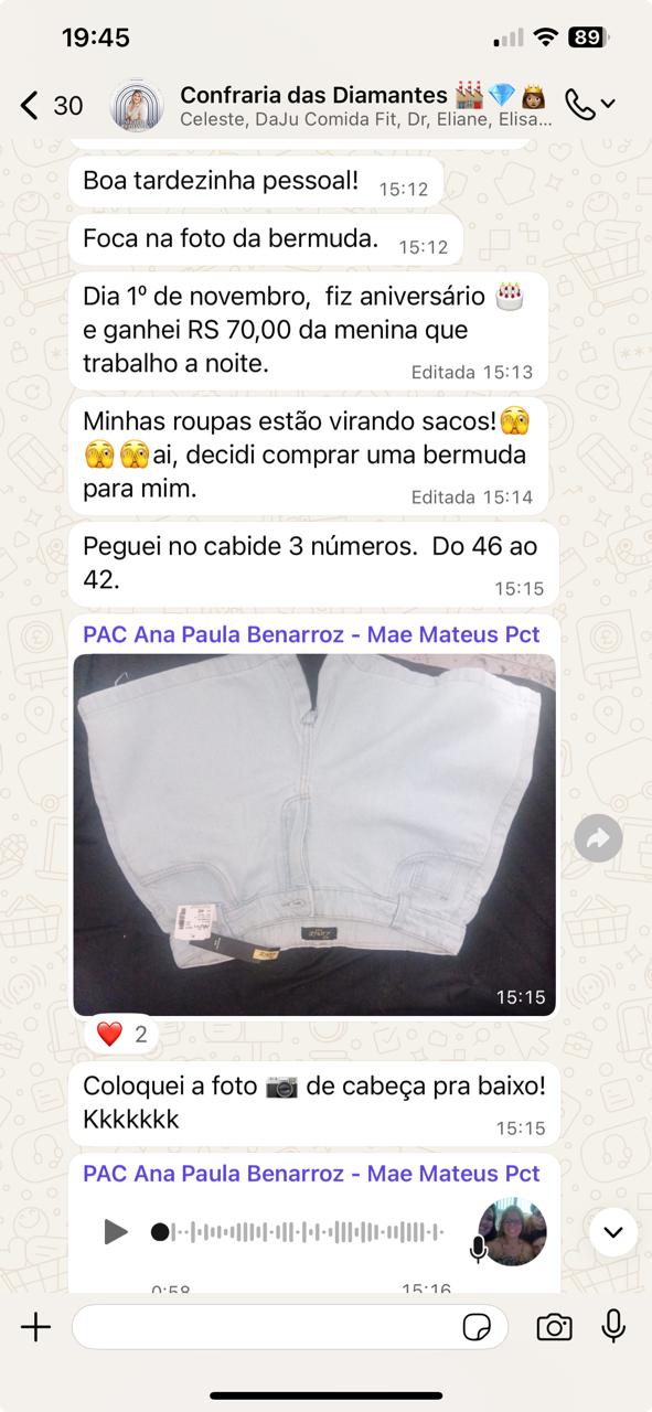 Depoimento no WhatsApp de Paciente Ana Paula B.